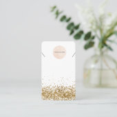 Uw Logo Gold Glitter Ketting Display Kaart Visitekaartje (Staand voorkant)