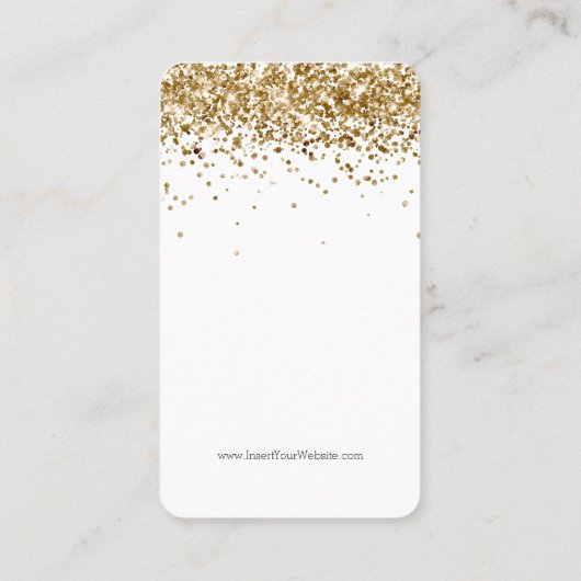 Uw Logo Gold Glitter Ketting Display Kaart Visitekaartje (Achterkant)