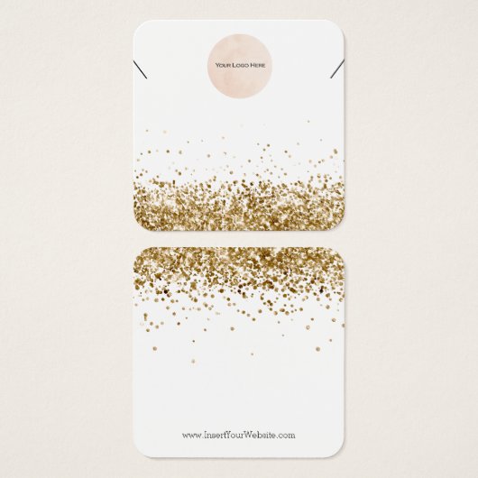 Uw Logo Gold Glitter Ketting DisplayCard Vierkante Visitekaartjes (Voorkant /achterkant)
