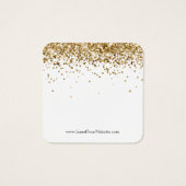 Uw Logo Gold Glitter Ketting DisplayCard Vierkante Visitekaartjes (Achterkant)