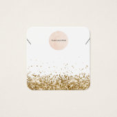 Uw Logo Gold Glitter Ketting DisplayCard Vierkante Visitekaartjes (Voorkant)