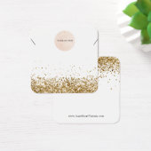 Uw Logo Gold Glitter Ketting DisplayCard Vierkante Visitekaartjes (Bureau)