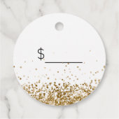 Uw Logo Gold Glitter Prijs Labels (Achterkant)