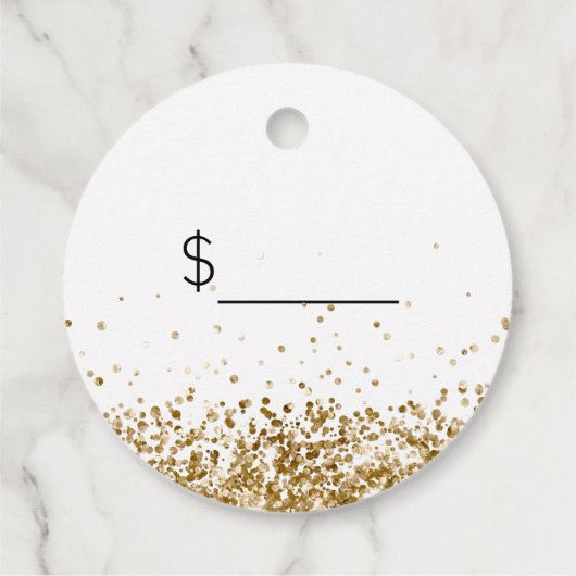 Uw Logo Gold Glitter Prijs Labels (Achterkant)