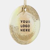 Uw Logo Gold Glitter zorgt voor een rendabele kers Keramisch Ornament (Rechts)