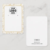 Uw Logo Gold Leaf Border Oorbel Kaart Groot Visitekaartje (Voorkant / Achterkant)