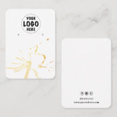 Uw Logo Gold Splash Oorbel Display Kaart Groot Visitekaartje (Voorkant / Achterkant)