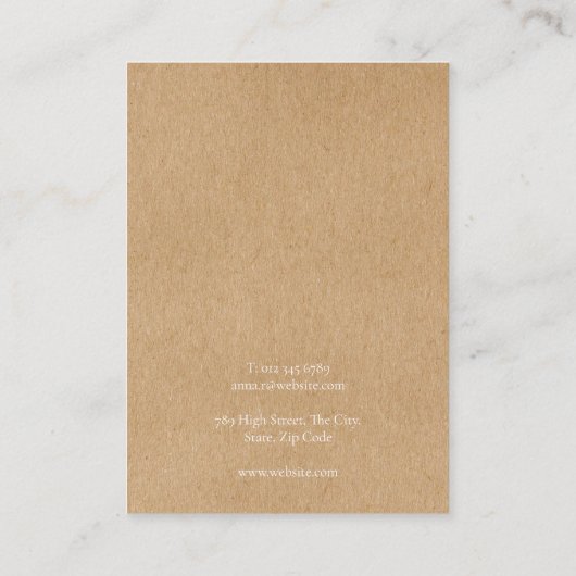 Uw Logo Greenery Rustic Earring Display Kaart Visitekaartje (Achterkant)