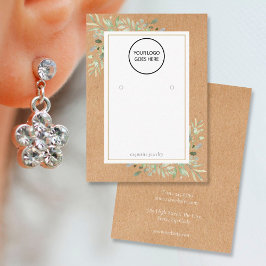 Uw Logo Greenery Rustic Earring Display Kaart Visitekaartje