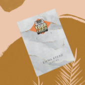 Uw Logo Grijs Gouden Lijnen Marmeren Oorbel Houder Visitekaartje