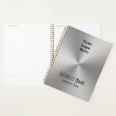 Uw Logo Haar Silver Metal Reclameboek Planner (Display)