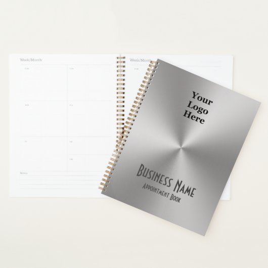 Uw Logo Haar Silver Metal Reclameboek Planner (Display)
