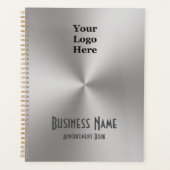 Uw Logo Haar Silver Metal Reclameboek Planner (Voorkant)