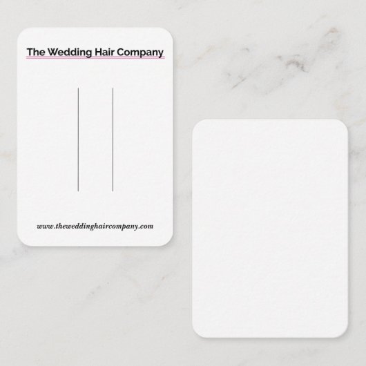 Uw Logo haarklemtoon Kaart Verticaal Visitekaartje (Voorkant / Achterkant)