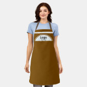 Uw Logo Halve Bol Bruin Schort (Gedragen)