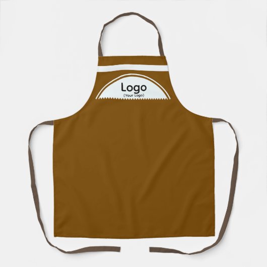 Uw Logo Halve Bol Bruin Schort (Voorkant)