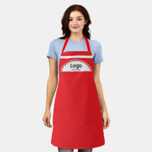 Uw Logo Halve Bol Rood Riemen Rood Schort
