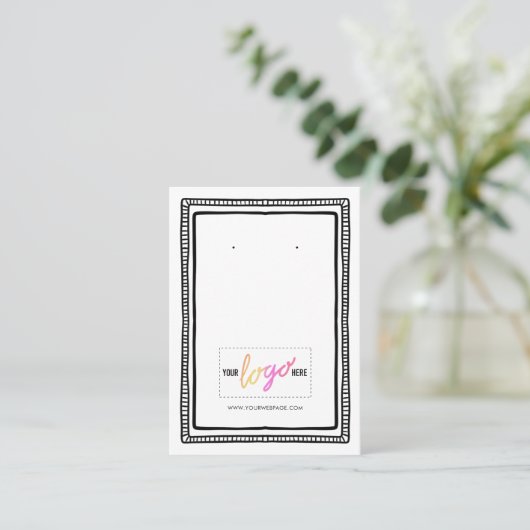 Uw Logo handgetekende Lijst oorringen weergeven 08 Visitekaartje (Staand voorkant)