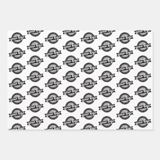 Uw Logo helemaal over - witte achtergrond Inpakpapier Vel (Voorkant 3)