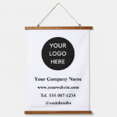 Uw Logo Here Business Minimalistisch Modern Bold Hangend Wandkleed (Voorkant)