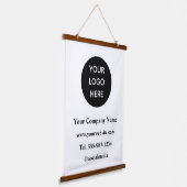 Uw Logo Here Business Minimalistisch Modern Bold Hangend Wandkleed (Gebogen)