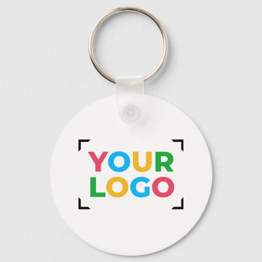 Uw Logo Here Custom Company Wit Sleutelhanger (Voorkant)