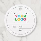 Uw Logo Here Custom Ronde Kleding Hang Label (Voorkant)