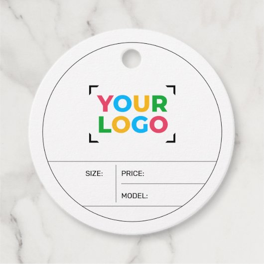 Uw Logo Here Custom Ronde Kleding Hang Label (Voorkant)