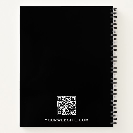 Uw Logo Here Professioneel Zwart Wit Merk Notitieboek (Achterkant)