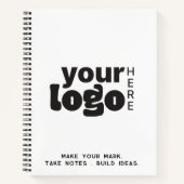 Uw Logo Here Professioneel Zwart Wit Merk Notitieboek (Voorkant)
