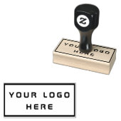 Uw Logo hier 1,5 x 3 inch Rubber Stempel (Gestempeld)