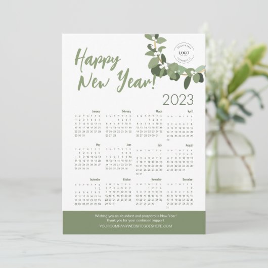 Uw Logo hier 2023 Agenda - Gelukkig Nieuwjaar Feestdagenkaart (Staand voorkant)