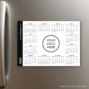 Uw Logo Hier 2026 witte magnetische kalender