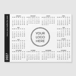 Uw Logo Hier 2027 witte Magnetische Kalender