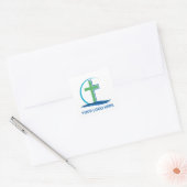 Uw Logo Hier Aangepaste Kerk Marketing Vierkante Sticker (Envelop)