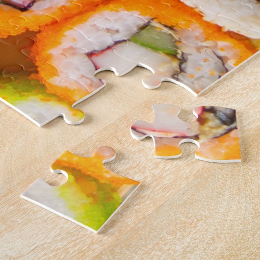 Uw Logo hier | Aangepaste sushi Jigzaag Puzzle Legpuzzel (Zijkant)