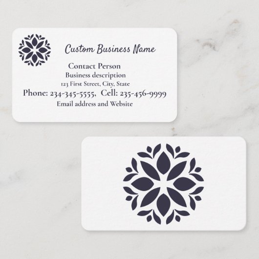 Uw Logo hier aanpassen of medaillon Visitekaartje (Voorkant / Achterkant)