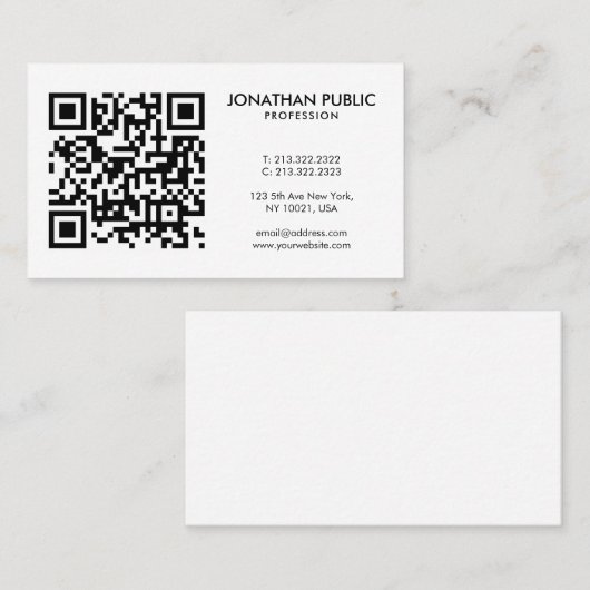 Uw Logo hier Barcode QR Code Sjabloon profiel Visitekaartje (Voorkant / Achterkant)