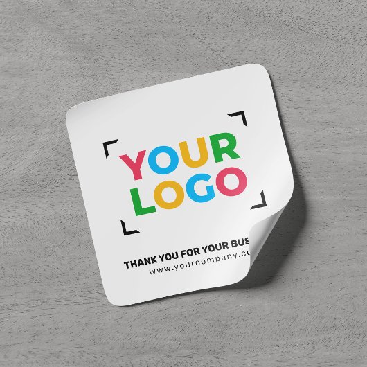 Uw Logo hier bedankt Small Business White Vierkante Sticker