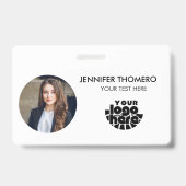 Uw Logo Hier Bedrijfs QR Code Foto Naam Badge (Voorzijde)