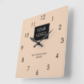 Uw Logo hier BedrijfsBedrijf beige Vierkante Klok (Hoek)