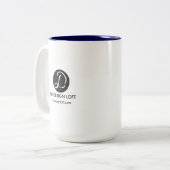 Uw Logo Hier bewerkbaar bedrijf en website Tweekleurige Koffiemok (Voorkant links)