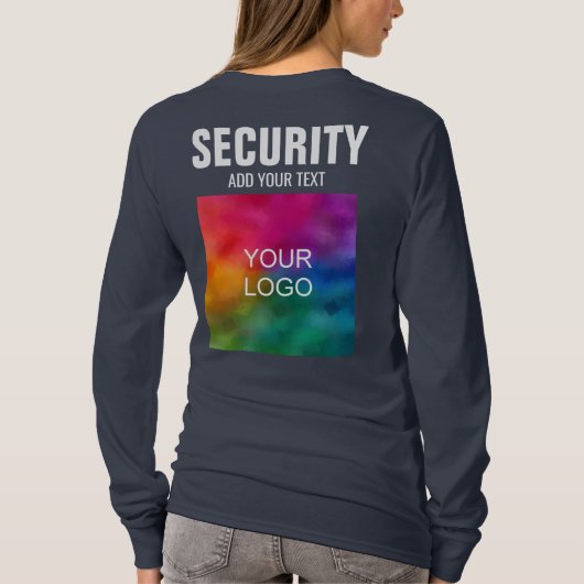 Uw Logo hier biedt een eenvoudige lange beschermho T-shirt (Achterkant)