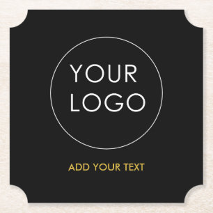 Uw Logo hier Business Company Corporate Black Kartonnen Onderzetters