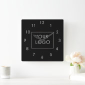 Uw Logo hier Business Company Corporate Black Vierkante Klok (Huis)