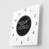 Uw Logo hier Business Company White Vierkante Klok (Hoek)