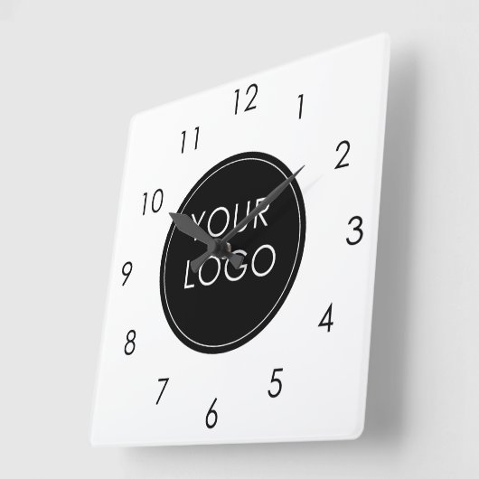 Uw Logo hier Business Company White Vierkante Klok (Hoek)
