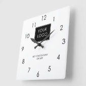Uw Logo hier Business Company White Vierkante Klok (Hoek)