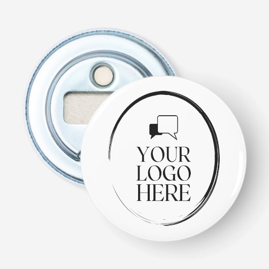 Uw Logo Hier Button Flesopener (Voorkant)