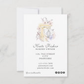 Uw Logo Hier Cake Bakken Chef Bloemen Waterverf Kaart (Achterkant)